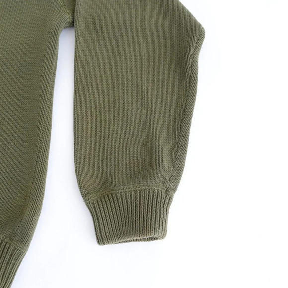 Vintage Y2K Tommy Hilfiger Olive Green  Crewneck Knit Sweater Size Medium - Picture 12 of 13